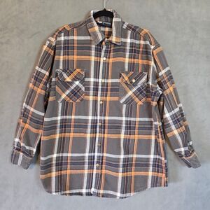Key Apparel Polar King Heavy Flannel Shirt Men's XL Plaid‎ Workwear Grunge